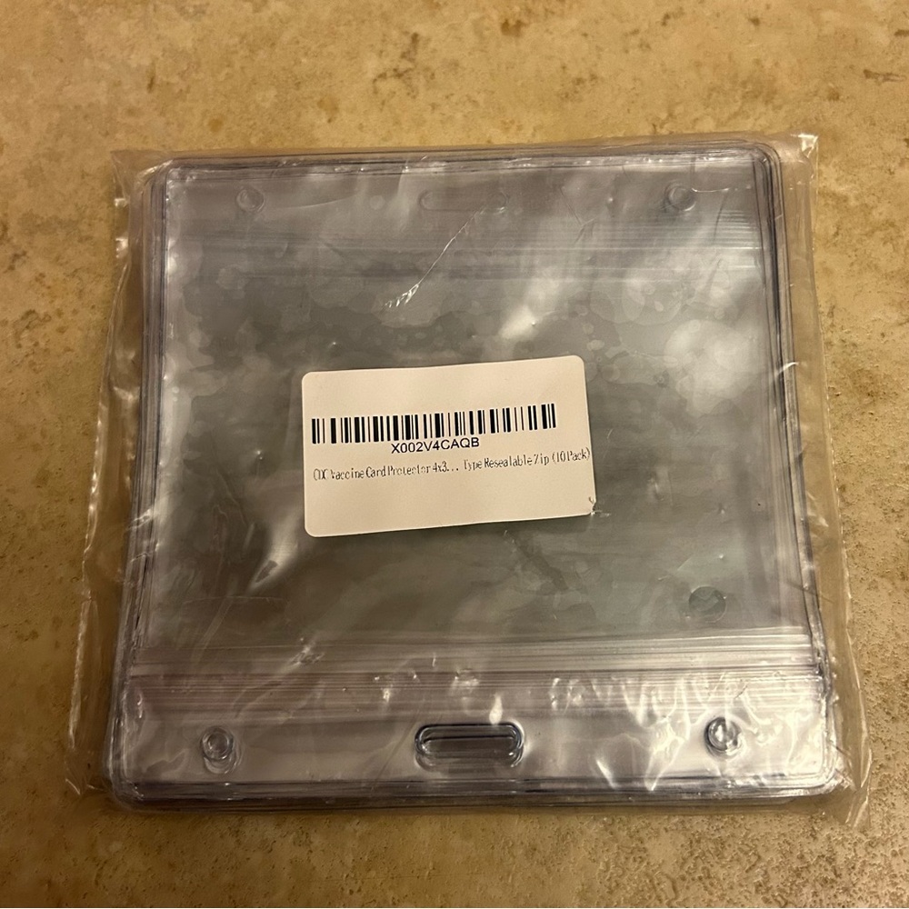 10 Pack 4x3 Card Holder Clear Vinyl Plastic Sleeves Waterproof Resealable Zip